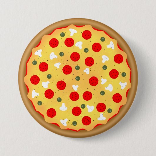 Cool leuke pizza party kinderen verjaardag ronde button 7,6 cm (Voorkant)