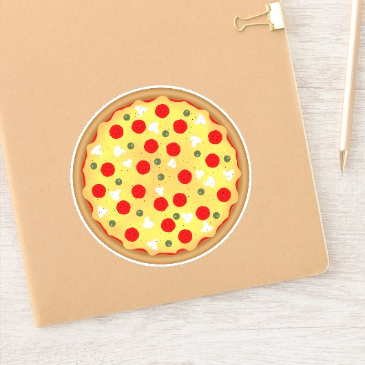 Cool leuke pizza party kinderen verjaardag sticker (Notitieboek)