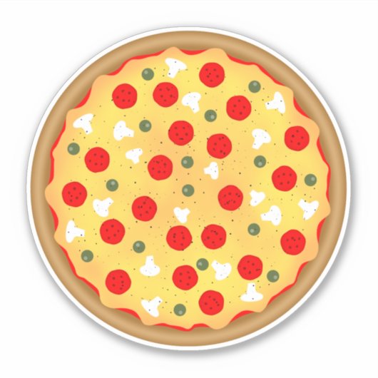 Cool leuke pizza party kinderen verjaardag sticker (Voorkant)