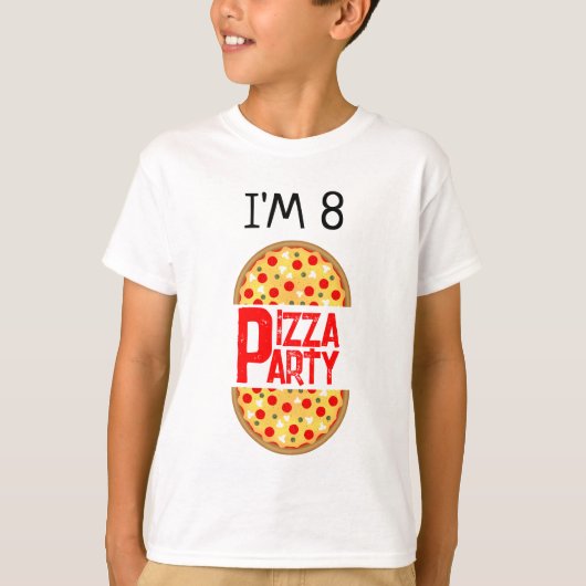 Cool leuke pizza party kinderen verjaardag t-shirt (Voorkant)