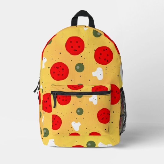 Cool leuke pizza pepperoni paddenstoel bedrukte rugzak (Voorkant)