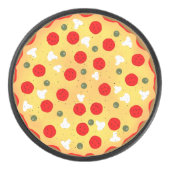 Cool leuke pizza pepperoni paddenstoel hockey puck (Voorkant)