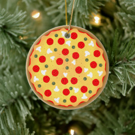Cool leuke pizza pepperoni paddenstoel keramisch ornament