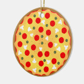 Cool leuke pizza pepperoni paddenstoel keramisch ornament (Links)