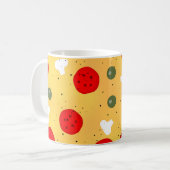Cool leuke pizza pepperoni paddenstoel koffiemok (Voorkant links)