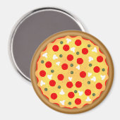 Cool leuke pizza pepperoni paddenstoel magneet (Voorkant / Achterkant)