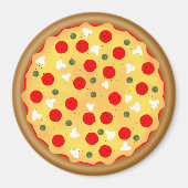 Cool leuke pizza pepperoni paddenstoel magneet (Voorkant)