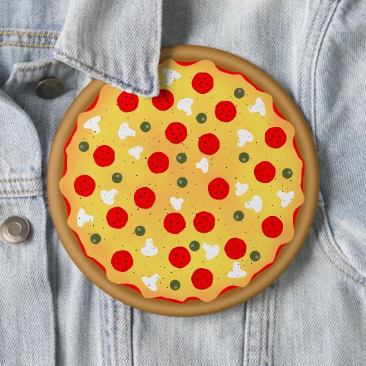 Cool leuke pizza pepperoni paddenstoel ronde button 6,0 cm (In situ)