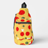 Cool leuke pizza pepperoni paddenstoel sling bag (Voorkant)
