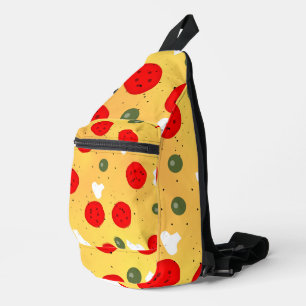Cool leuke pizza pepperoni paddenstoel sling bag