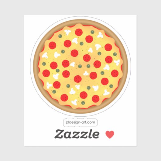 Cool leuke pizza pepperoni paddenstoel sticker (Vel)