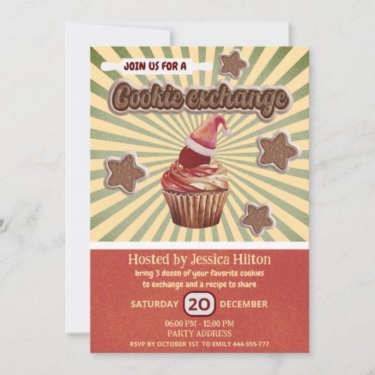 Cool leuke vrolijke typografie cookie exchange par kaart (Voorkant)