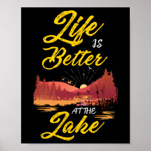 Cool leven is beter aan het meer vrouwen poster