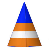 Cool Levendig Blauw Top Helder Sinaasappel Witte S Feesthoedjes (Achterkant)