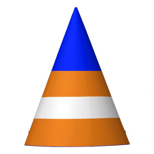 Cool Levendig Blauw Top Helder Sinaasappel Witte S Feesthoedjes (Voorkant)