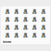 Cool LGBTQ+ Macaw met een zonnebril Ronde Sticker (Vel)