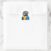 Cool LGBTQ+ Macaw met een zonnebril Ronde Sticker (Tas)