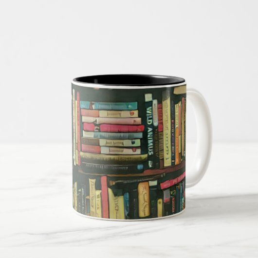 Cool library lover gift tweekleurige koffiemok (Voorkant rechts)