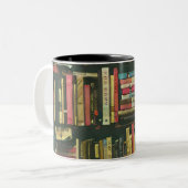 Cool library lover gift tweekleurige koffiemok (Voorkant links)