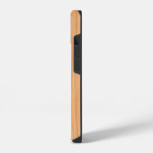 Cool lichtbruine bamboe houtprint Monogram iPhone Hoesje (Linkerkant)