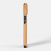 Cool lichtbruine bamboe houtprint Monogram iPhone Hoesje (Rechterkant)