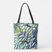 Cool lieve illustratie waterverf kleurrijke blader tote bag (Achterkant)