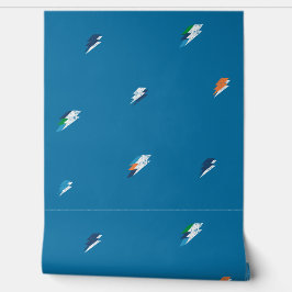 Cool Lightning Bold patroon op Blauw Behang