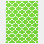 Cool Lime Green Moroccan Quatrefoil Pattern Fleece Deken (Voorkant)