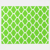 Cool Lime Green Moroccan Quatrefoil Pattern Fleece Deken (Voorkant (Horizontaal))