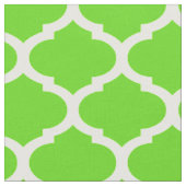 Cool Lime Green Moroccan Quatrefoil Pattern Stof (Close Up)