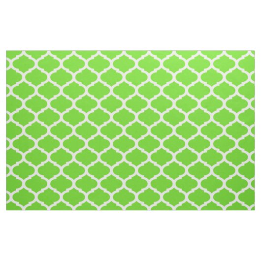 Cool Lime Green Moroccan Quatrefoil Pattern Stof (Fat Quarter)
