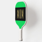 Cool Lime Green Wide Center Black Stripe MOM-tekst Pickleball Paddle (Links)