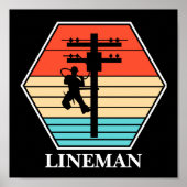 Cool Lineman zonsondergang Poster (Voorkant)
