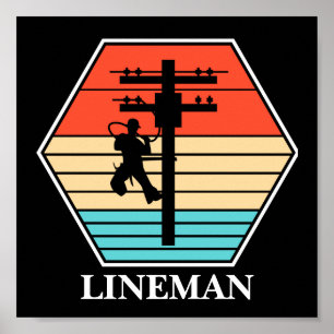 Cool Lineman  zonsondergang Poster