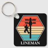 Cool Lineman  zonsondergang Sleutelhanger (Voorkant)