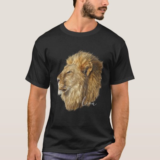 Cool Lion Art Felidae Wildcat Animal Novelty T-shirt (Voorkant)