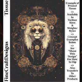 Cool Lion Art Nouveau Goud Filigraan CM5 Decoupage Tissuepapier