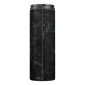 Cool Lion Black Marble Background Jouw naam Thermosbeker (Achterkant)