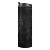 Cool Lion Black Marble Background Jouw naam Thermosbeker (Geroteerd rechts)