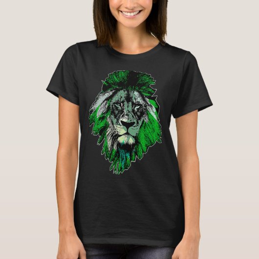 Cool Lion Camouflage Animal Face Big Cat T-shirt (Voorkant)