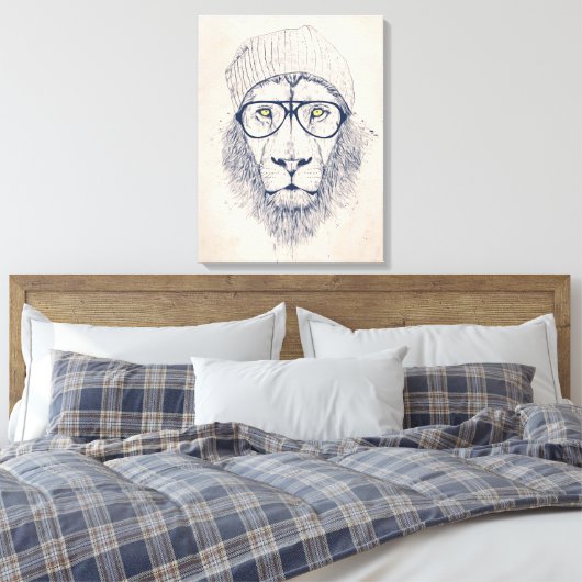 Cool lion canvas afdruk (Insitu (Slaapkamer))