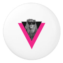 Cool Lion Ceramic Knob.