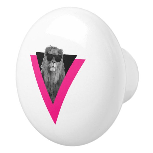 Cool Lion Ceramic Knob. Keramische Knop (Rechts)