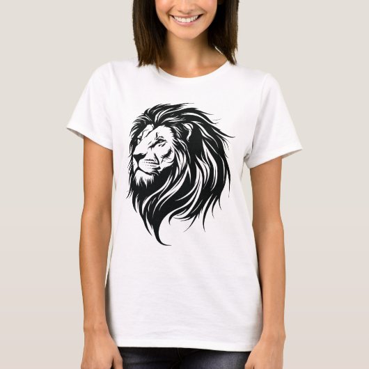 Cool Lion Drawing T-Shirt – Artistic & Bold Graphi (Voorkant)