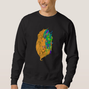 Cool Lion Head grafische helderkleurig Trui