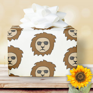 Cool Lion Head Pattern Kinder Animal Cadeaupapier