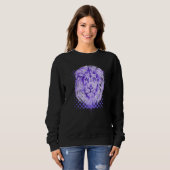 Cool Lion Head Royal Paarse Halftone Retro Trui (Voorkant volledig)