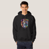 Cool Lion Head with Bright Colorful Hoodie (Voorkant volledig)