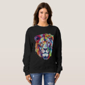 Cool Lion Head with Bright Colorful Trui (Voorkant volledig)