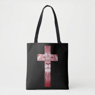 Cool Lion Judah Cross Jesus Gift voor christenen Tote Bag